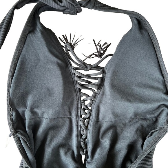 Swim Systems Scandal Deep Plunge One Piece Bathing Suit Daisy Chain Medium NWT - Picture 8 of 15